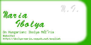 maria ibolya business card